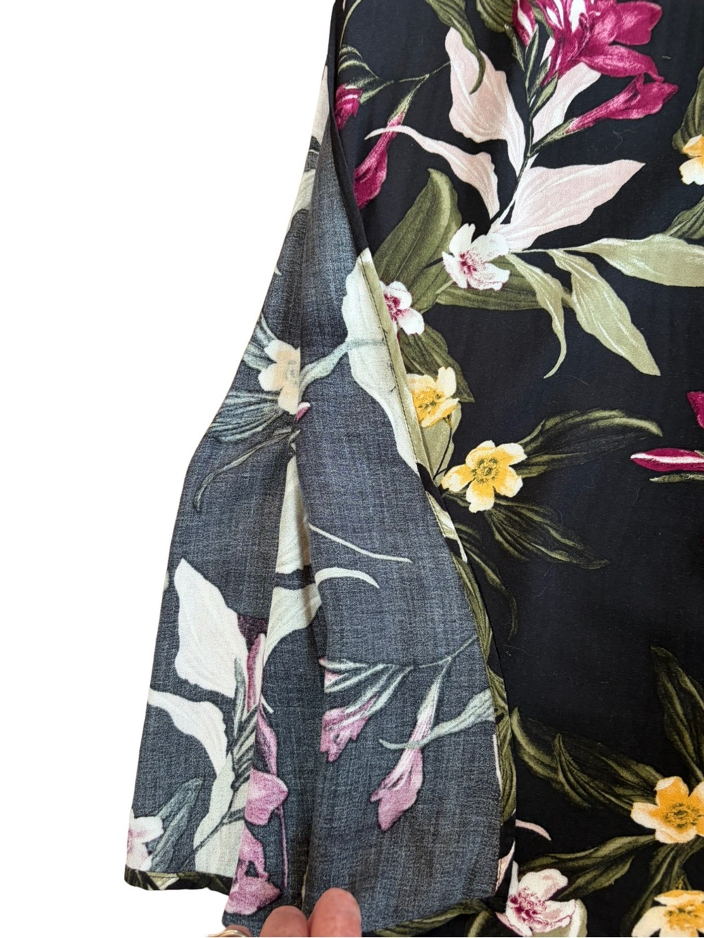 NWT Le Château Tropical Floral Maxi Dress Pom Pom Trim XS - Picture 14 of 14